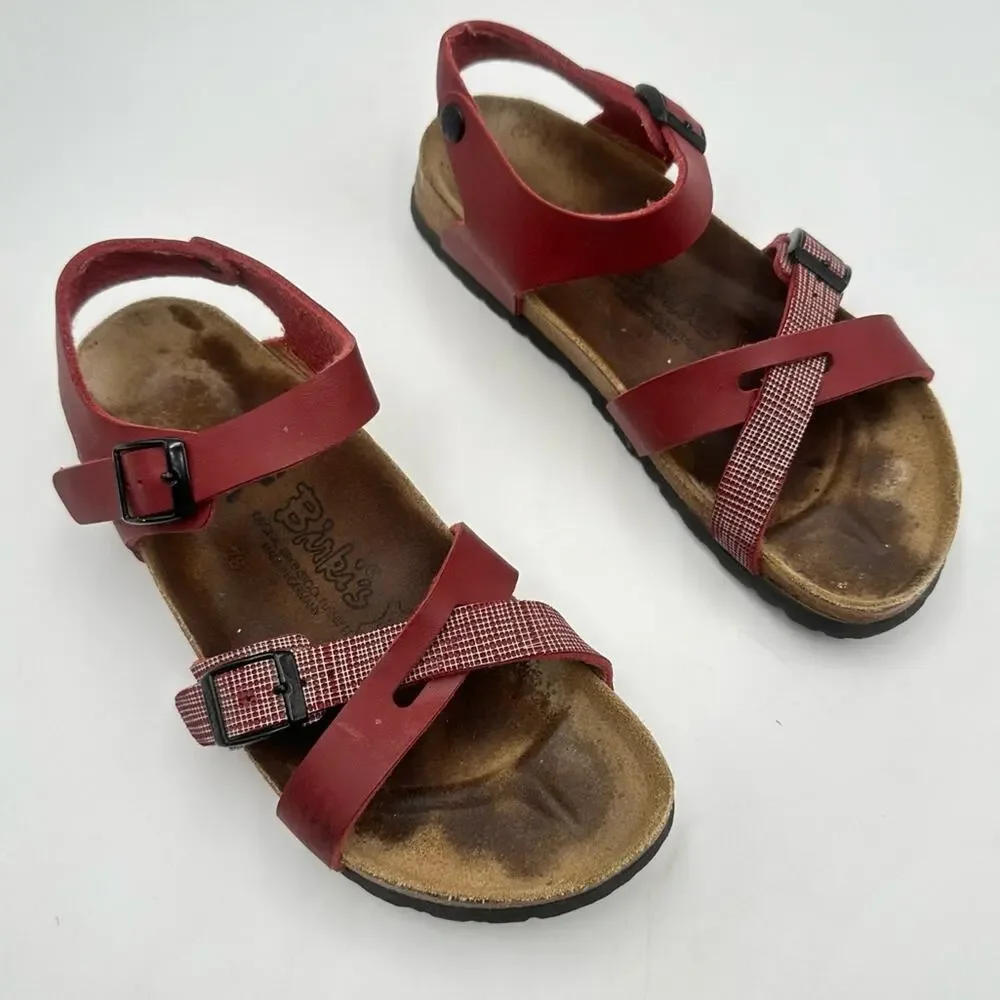 Birkenstock Lillie Sandals Women’s EU 38 US 7-7.5 Red Leather Strappy Birki’s